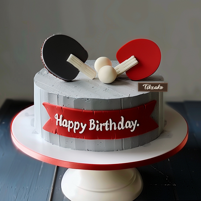 原创乒乓球主图翻糖鲜奶蛋糕（二）