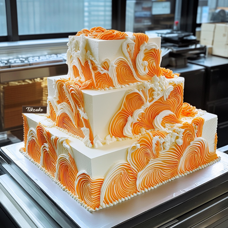 原创“乘风破浪”主题三层企业蛋糕