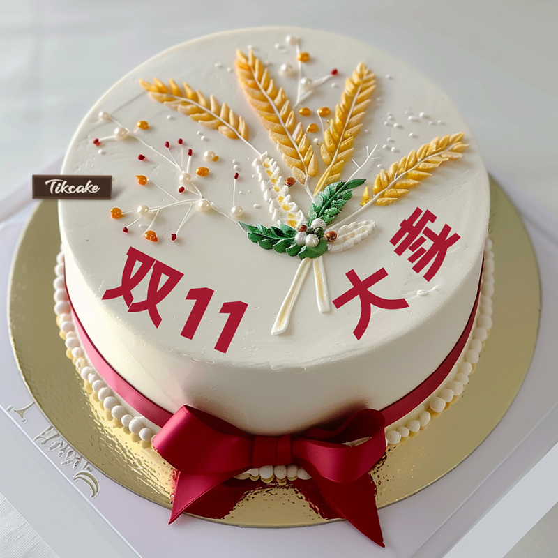 原创“大麦”主题翻糖企业蛋糕