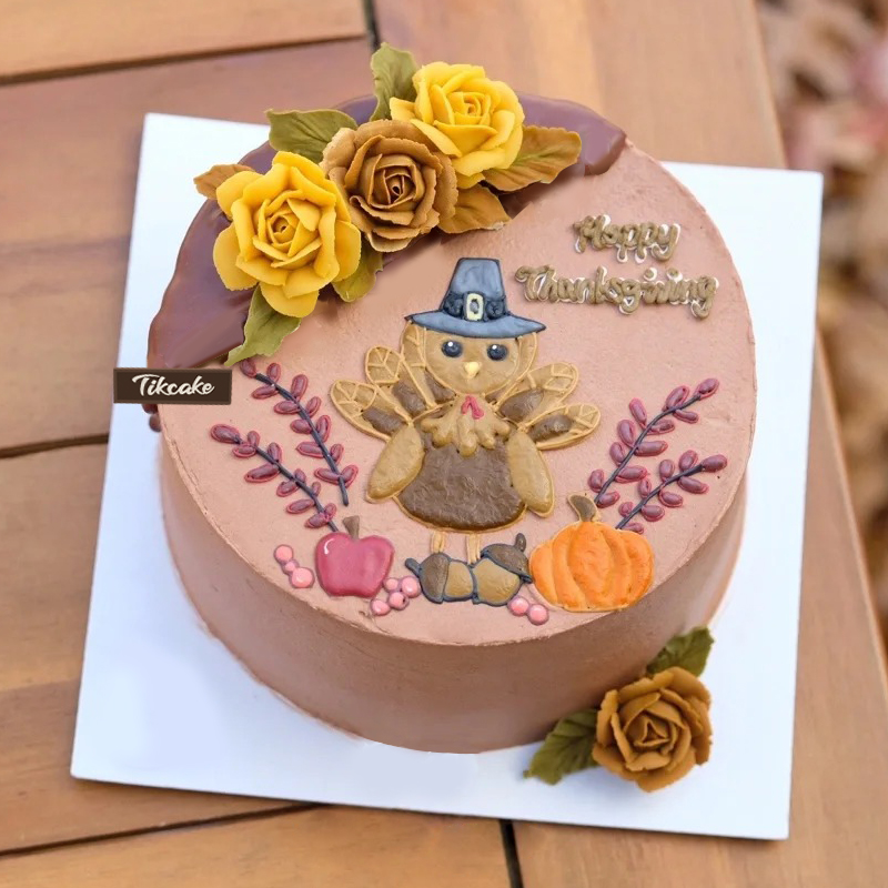 感恩节主题高级裱花蛋糕