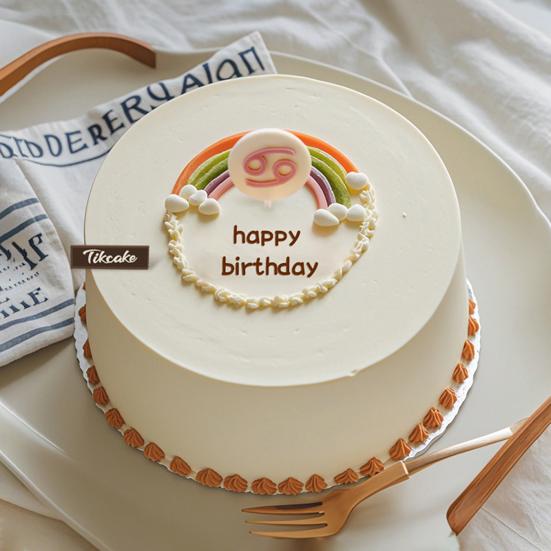 原创简约巨蟹座主题鲜奶蛋糕（6.22-7.22）