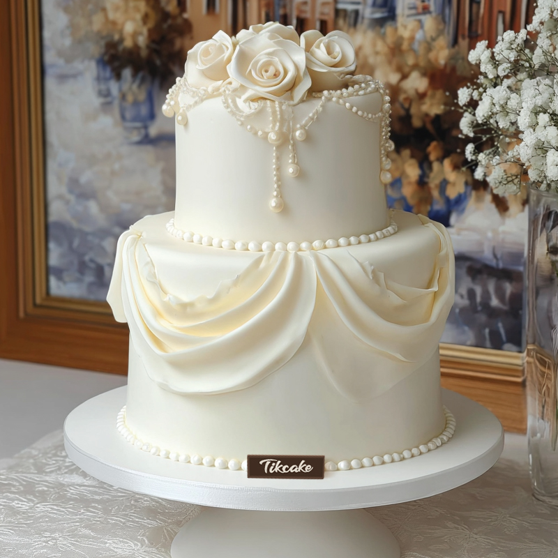 原创婚庆主题翻糖鲜奶蛋糕（九）