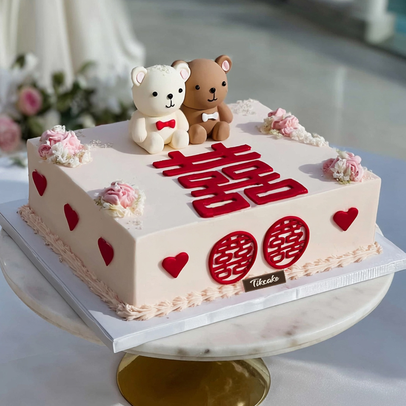 原创婚庆主题方形鲜奶蛋糕（二）