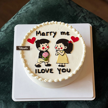 原创“求婚”主题鲜奶蛋糕