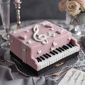 原创“爱的旋律”主题翻糖鲜奶蛋糕