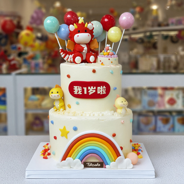 原创宝宝周岁主题双层鲜奶蛋糕（二）